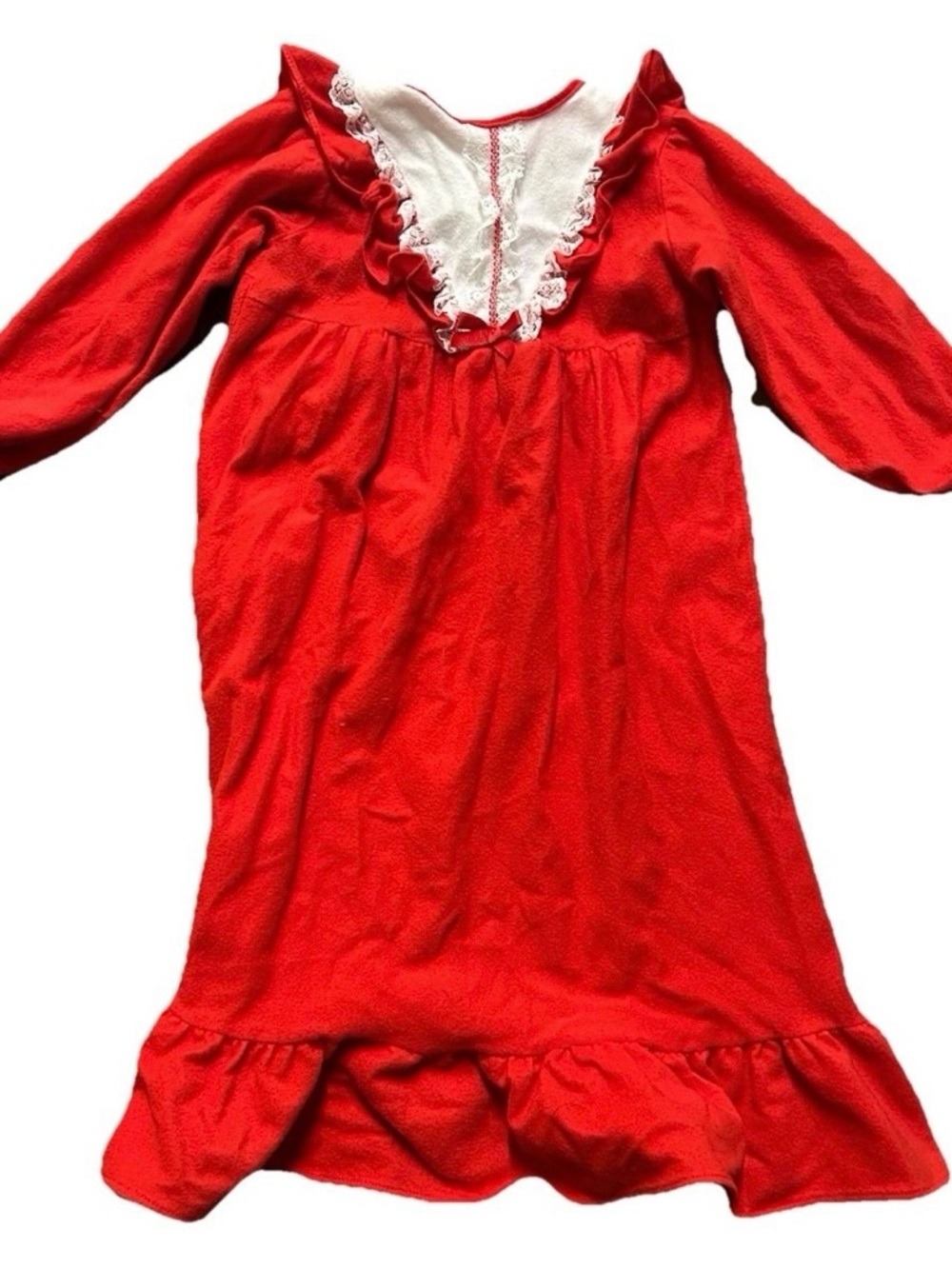 Vintage Alexis Toddler Girl Red Nightgown With White Detail Size 4